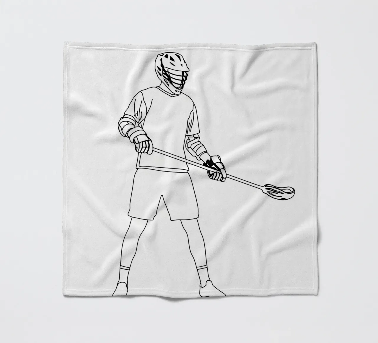 Lacrosse - Minimalist Line Art fleece blanket by Viv Line Art