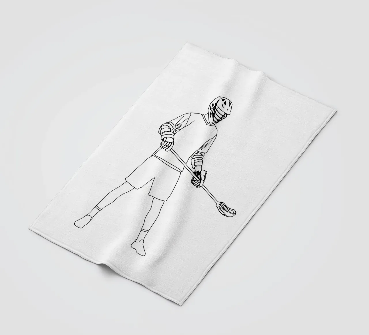 Lacrosse - Minimalist Line Art fleece blanket by Viv Line Art