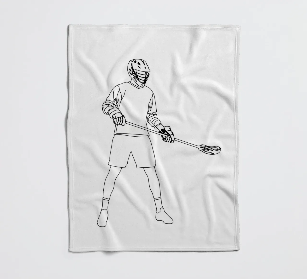 Lacrosse - Minimalist Line Art fleece blanket by Viv Line Art