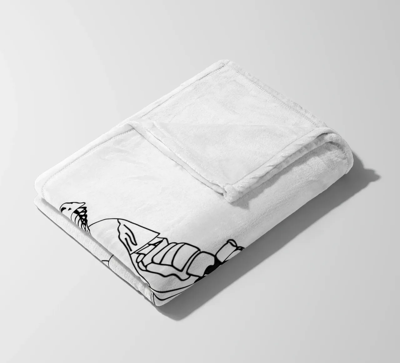 Lacrosse - Minimalist Line Art fleece blanket by Viv Line Art