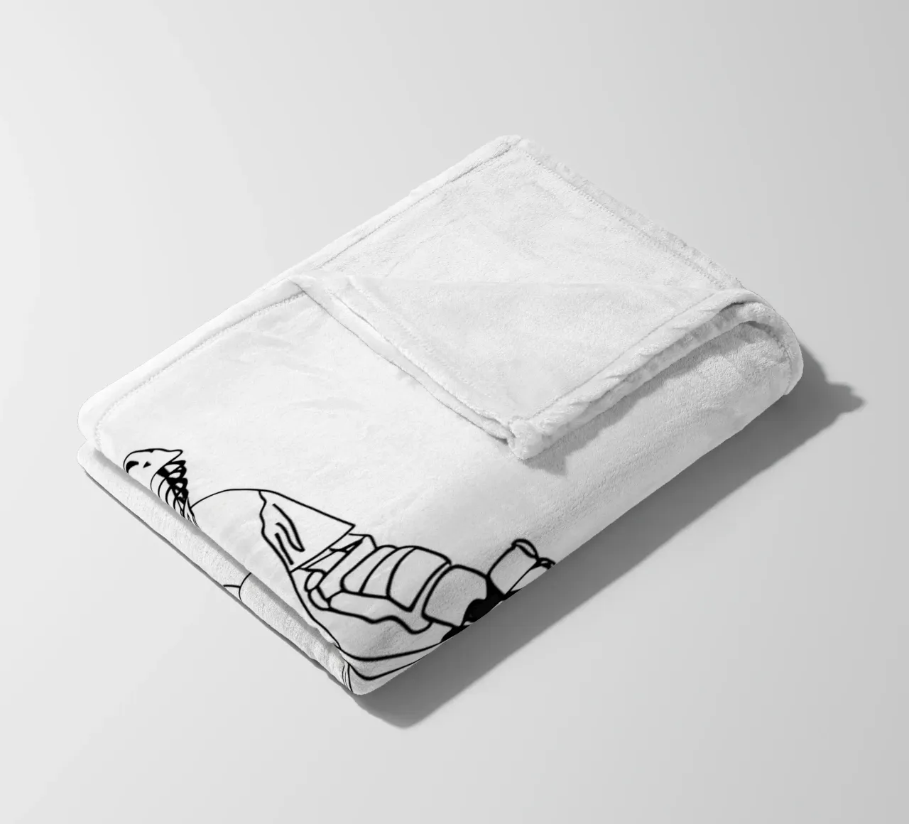 Lacrosse - Minimalist Line Art fleece blanket by Viv Line Art