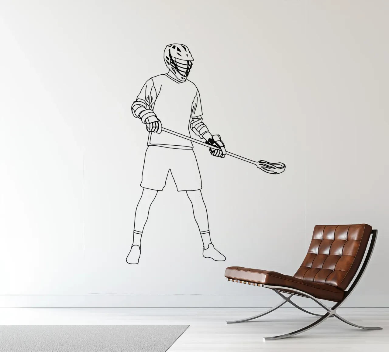 Lacrosse - Minimalist Line Art photo wallpaper by Viv Line Art