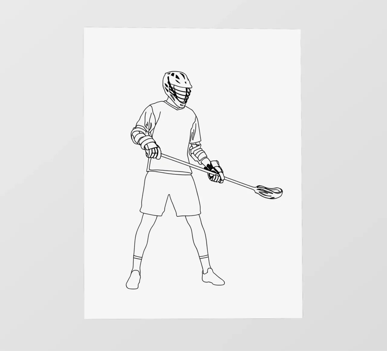Lacrosse - Minimalist Line Art photo wallpaper by Viv Line Art