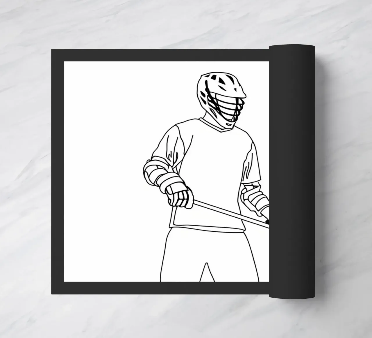 Lacrosse - Line art minimalista zerbino da Viv Line Art