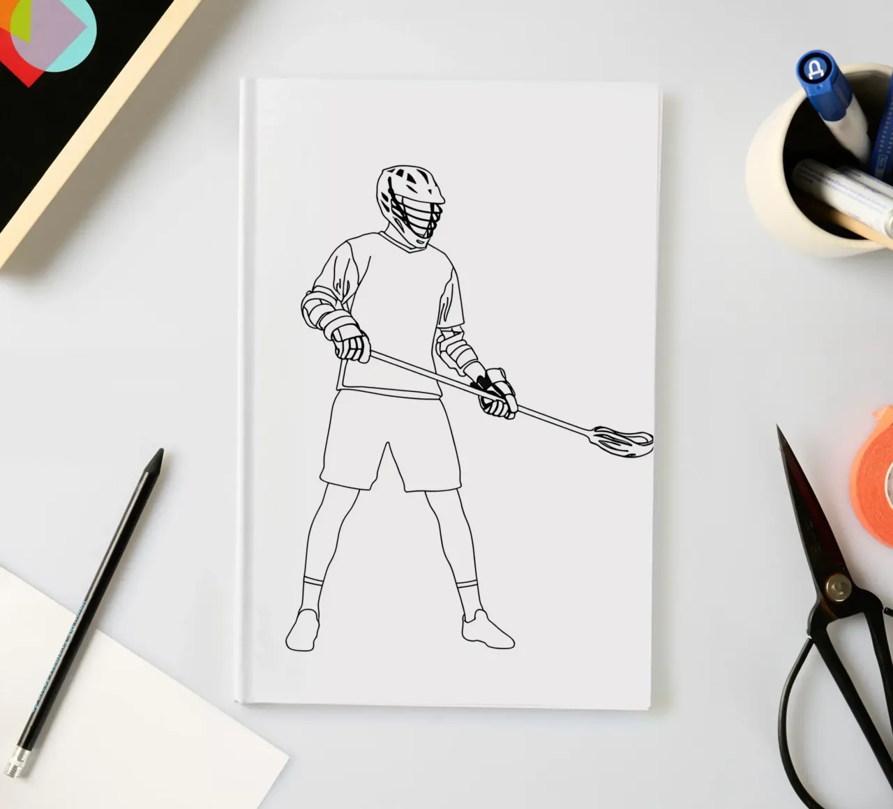 Lacrosse - Minimalist Line Art notebook by Viv Line Art