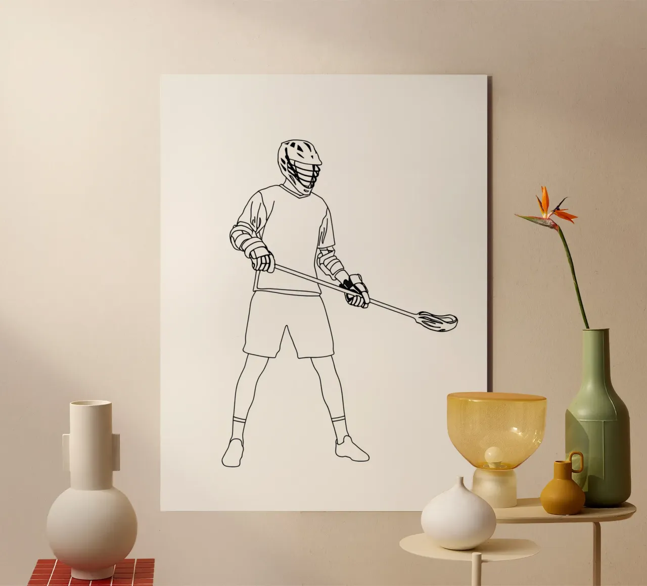 Lacrosse - Minimalist Line Art alu-dibond by Viv Line Art