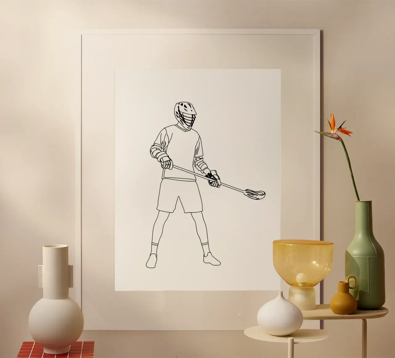 Lacrosse - Minimalist Line Art hahnemühle by Viv Line Art
