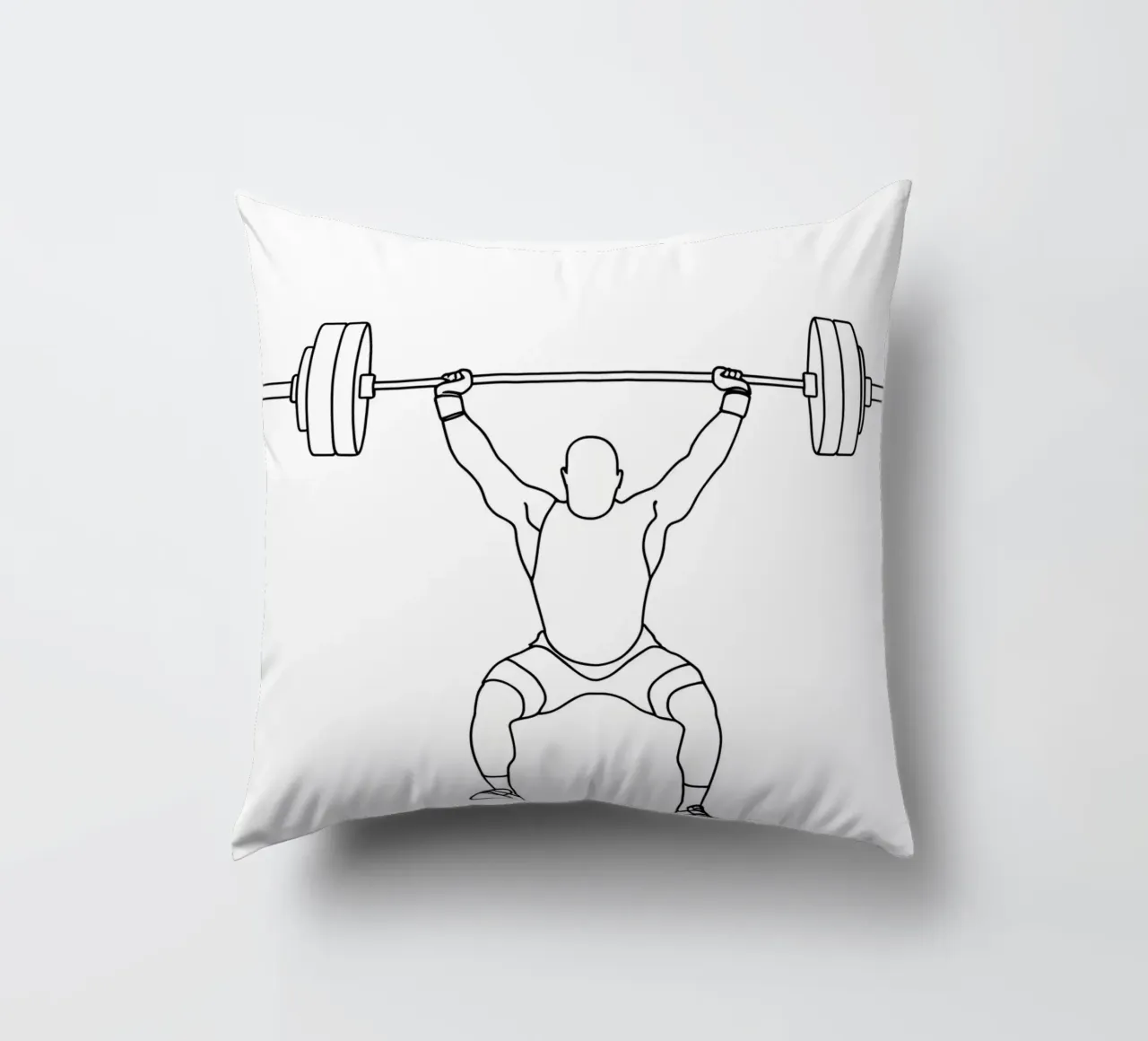 Sollevamento pesi - Line art minimalista cuscino da Viv Line Art