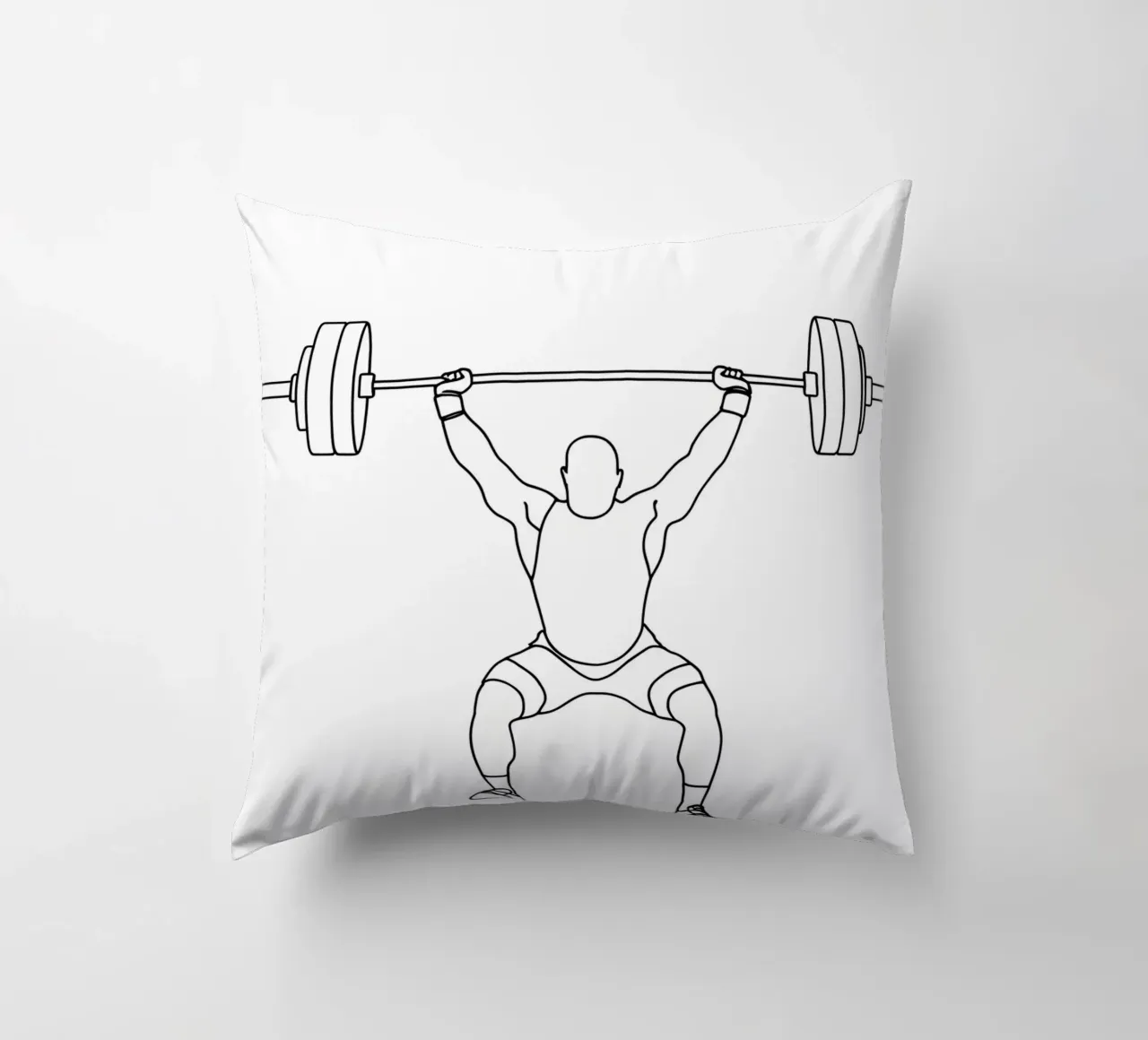 Sollevamento pesi - Line art minimalista cuscino da Viv Line Art