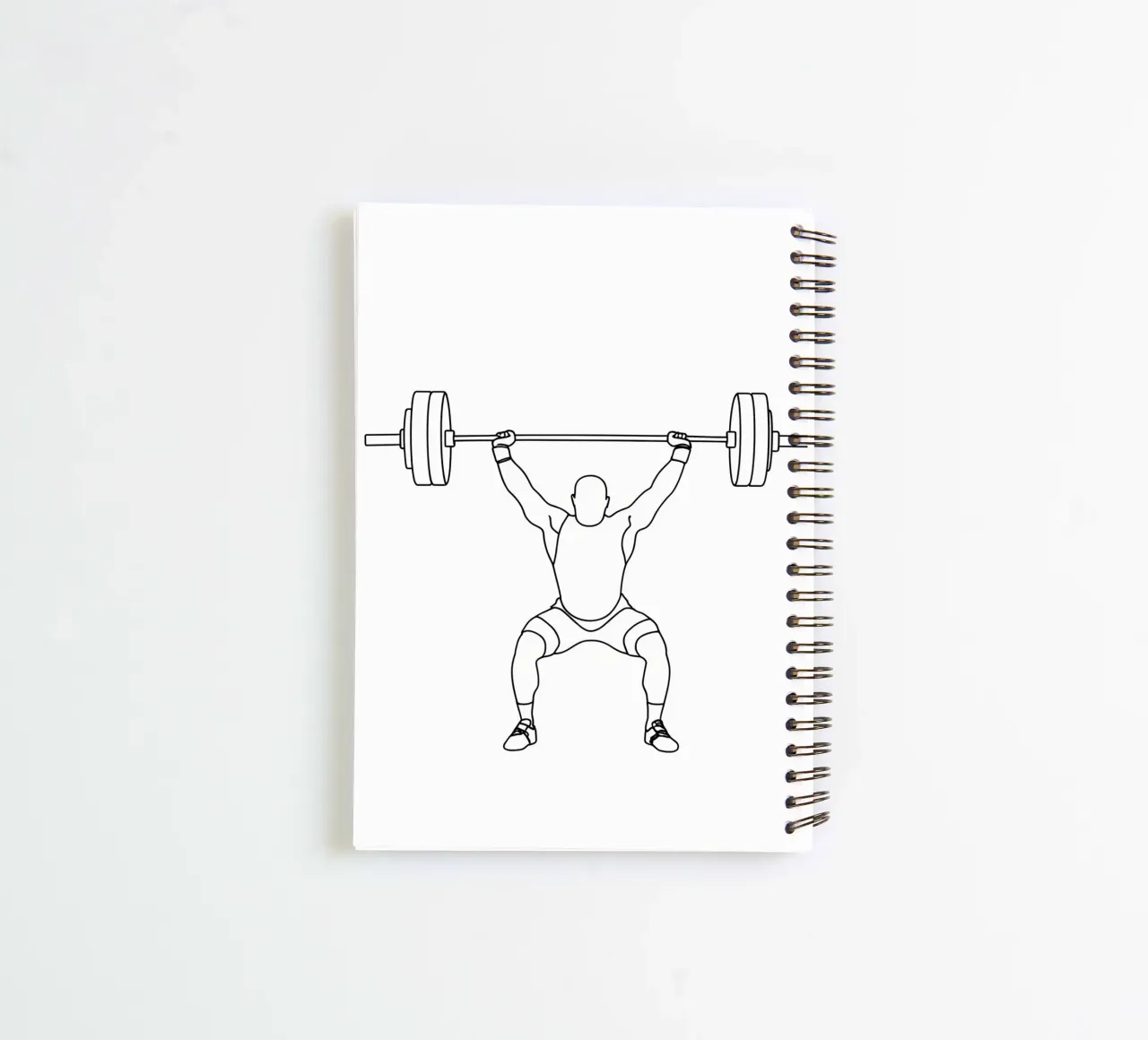Weightlifting - Minimalist Line Art spiral notebook by Viv Line Art