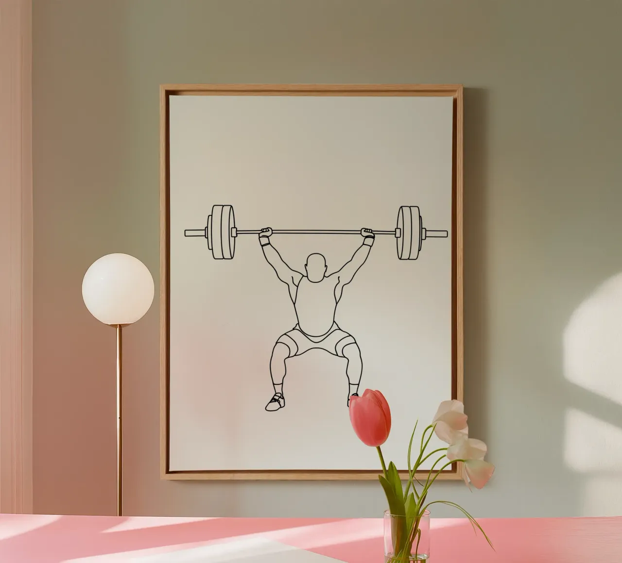 Weightlifting - Minimalist Line Art canvas by Viv Line Art