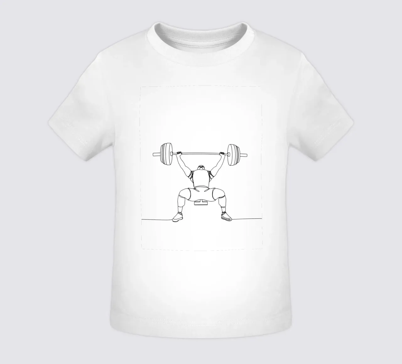 Levantamiento de pesas - Arte lineal minimalista camiseta de bebé de Viv Line Art