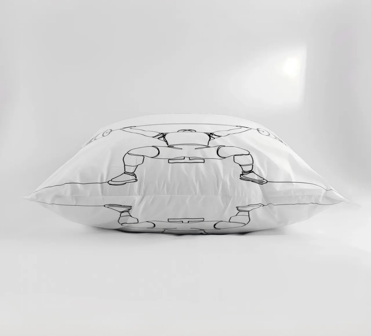 Weightlifting - Minimalist Line Art decorative cushion by Viv Line Art