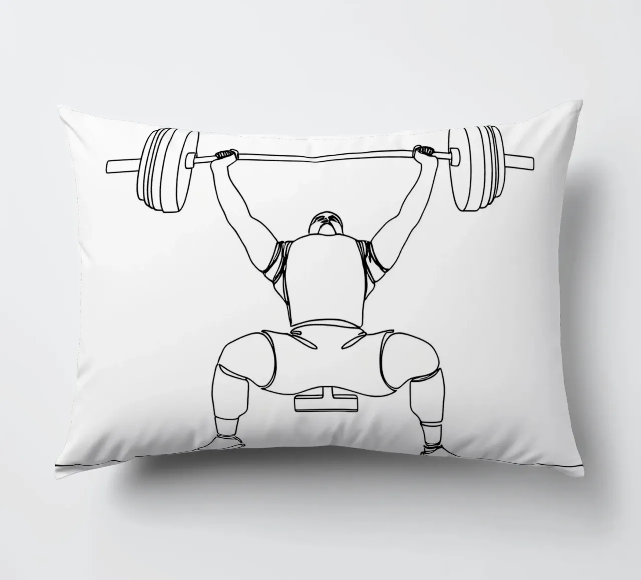 Weightlifting - Minimalist Line Art decorative cushion by Viv Line Art