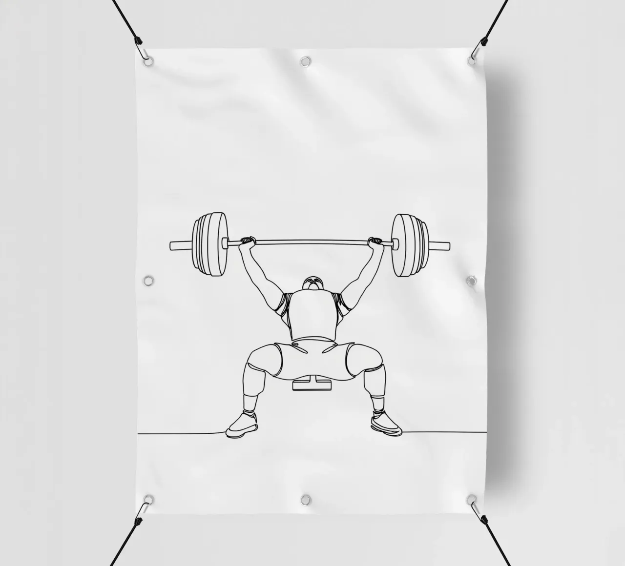 Weightlifting - Minimalist Line Art pvc cover by Viv Line Art