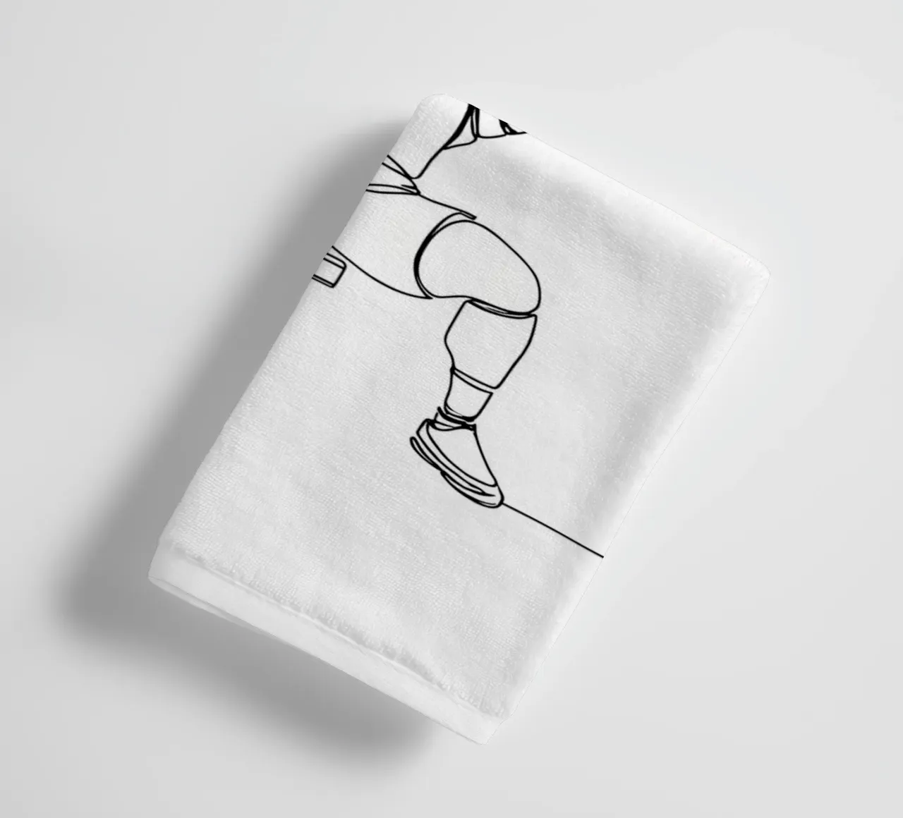 Haltérophilie - Dessin au trait minimaliste serviette de bain de Viv Line Art