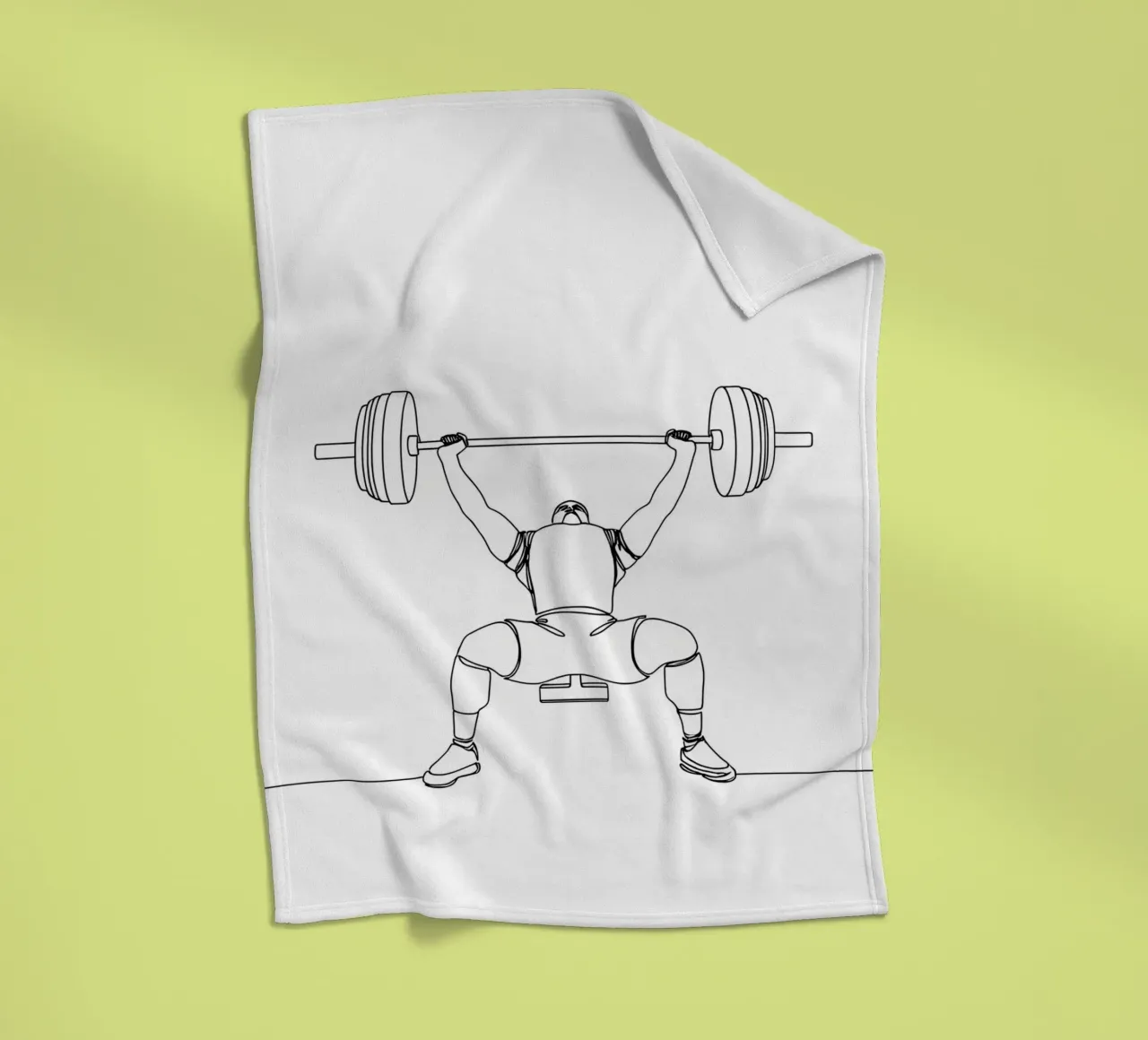 Weightlifting - Minimalist Line Art fleece blanket by Viv Line Art