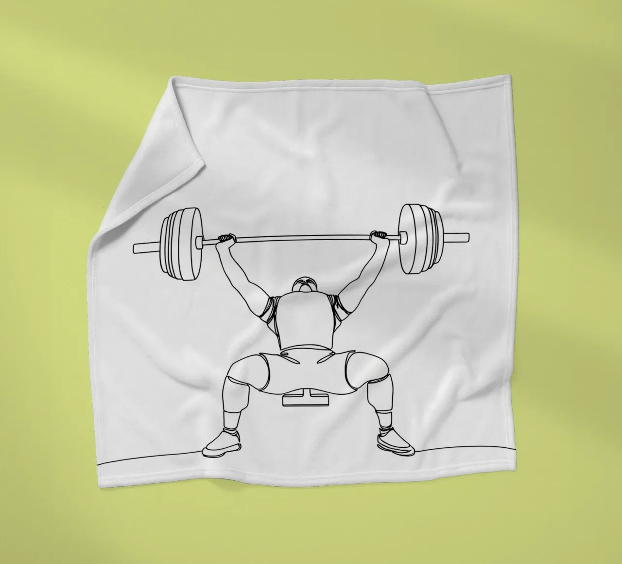 Weightlifting - Minimalist Line Art fleece blanket by Viv Line Art