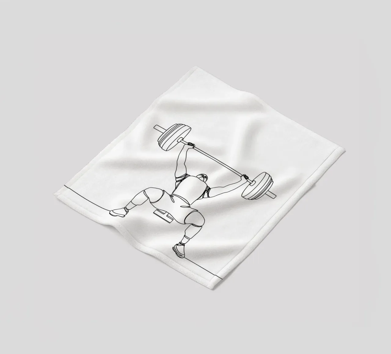 Weightlifting - Minimalist Line Art fleece blanket by Viv Line Art