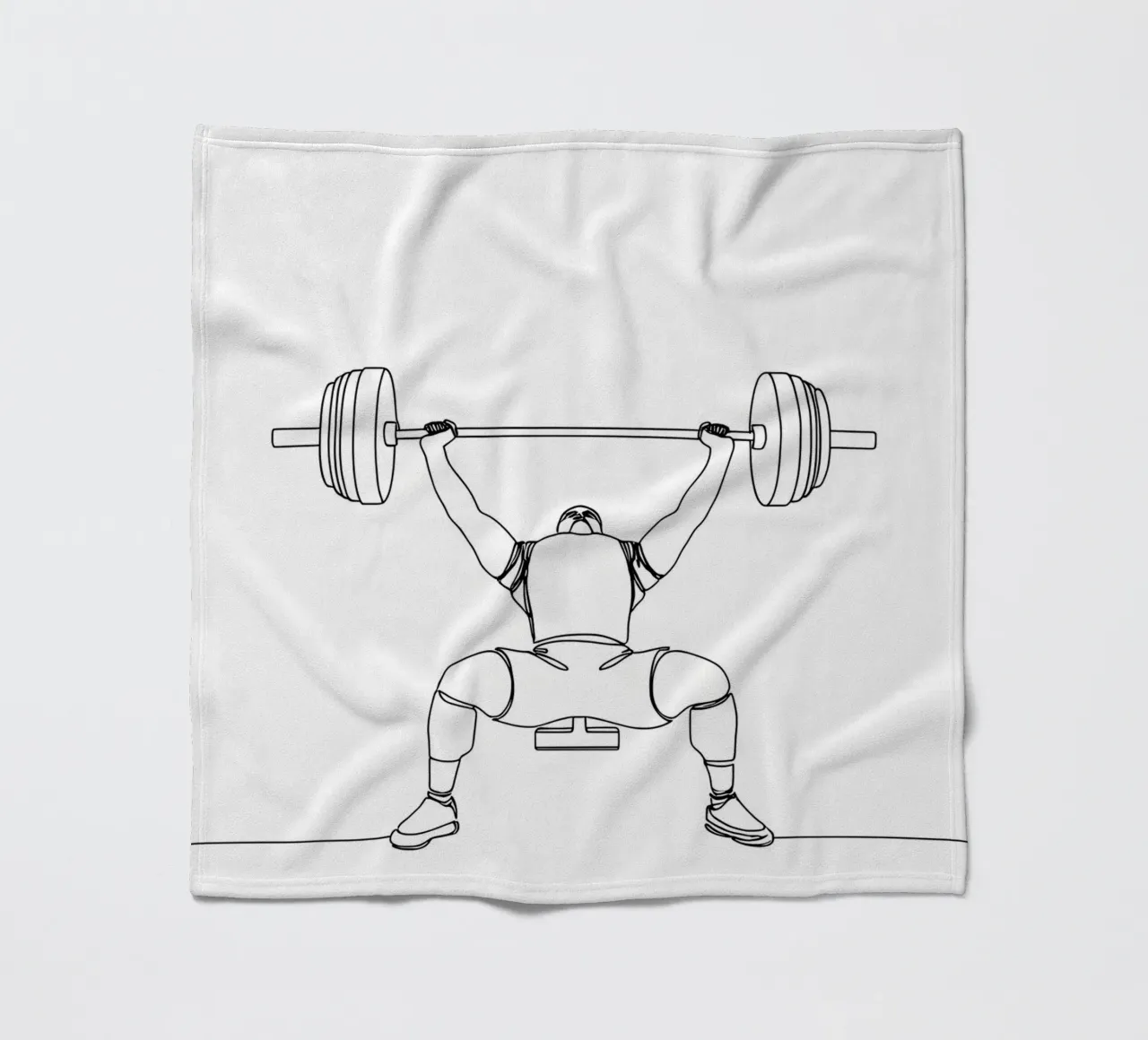 Weightlifting - Minimalist Line Art fleece blanket by Viv Line Art