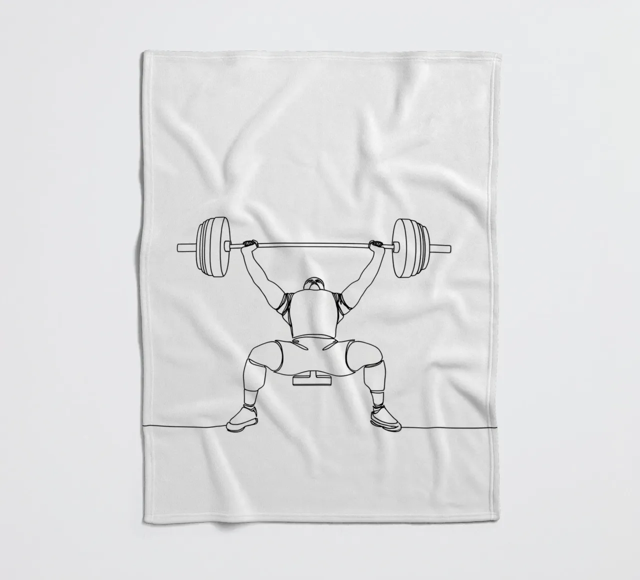 Weightlifting - Minimalist Line Art fleece blanket by Viv Line Art