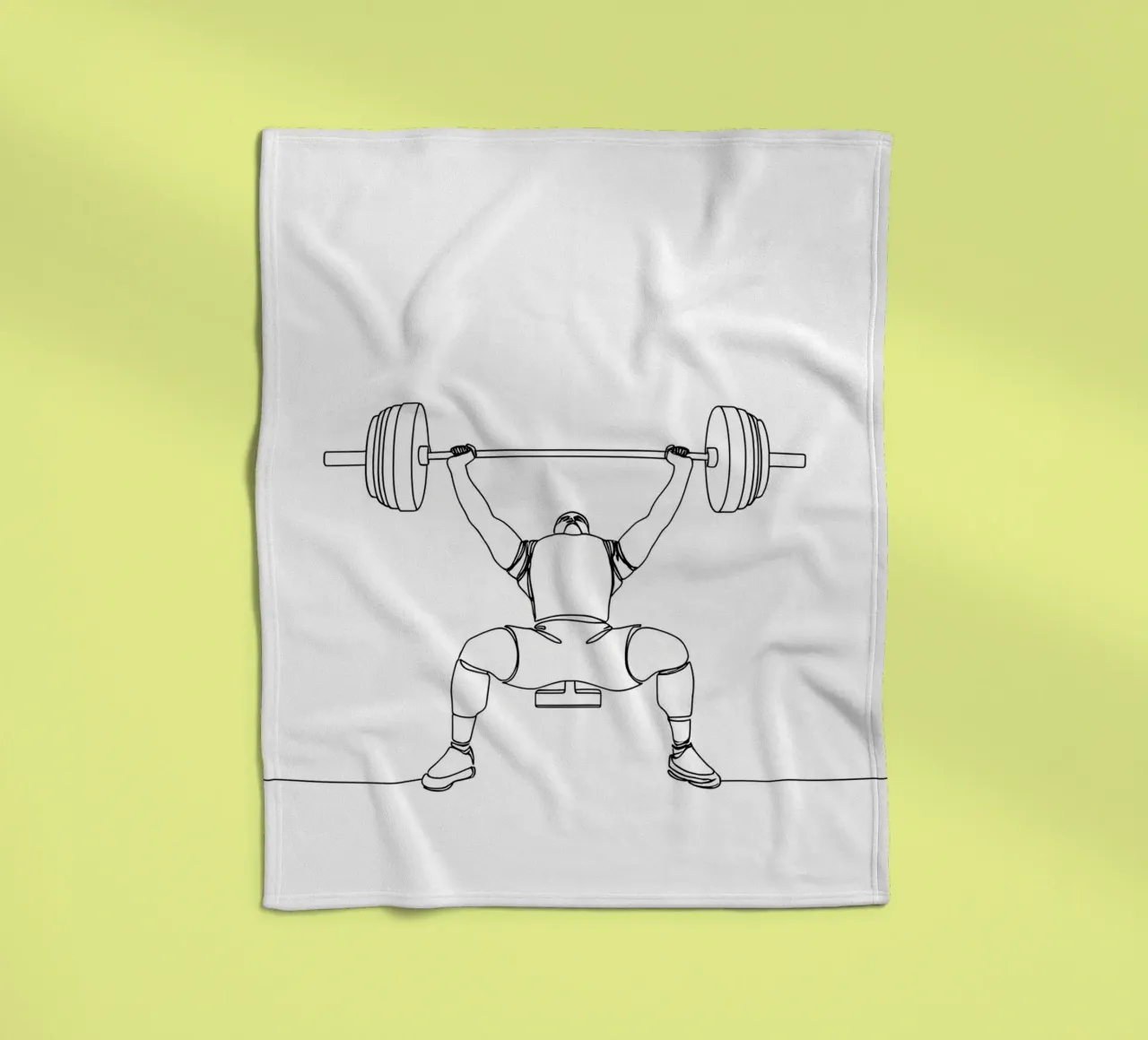 Weightlifting - Minimalist Line Art fleece blanket by Viv Line Art