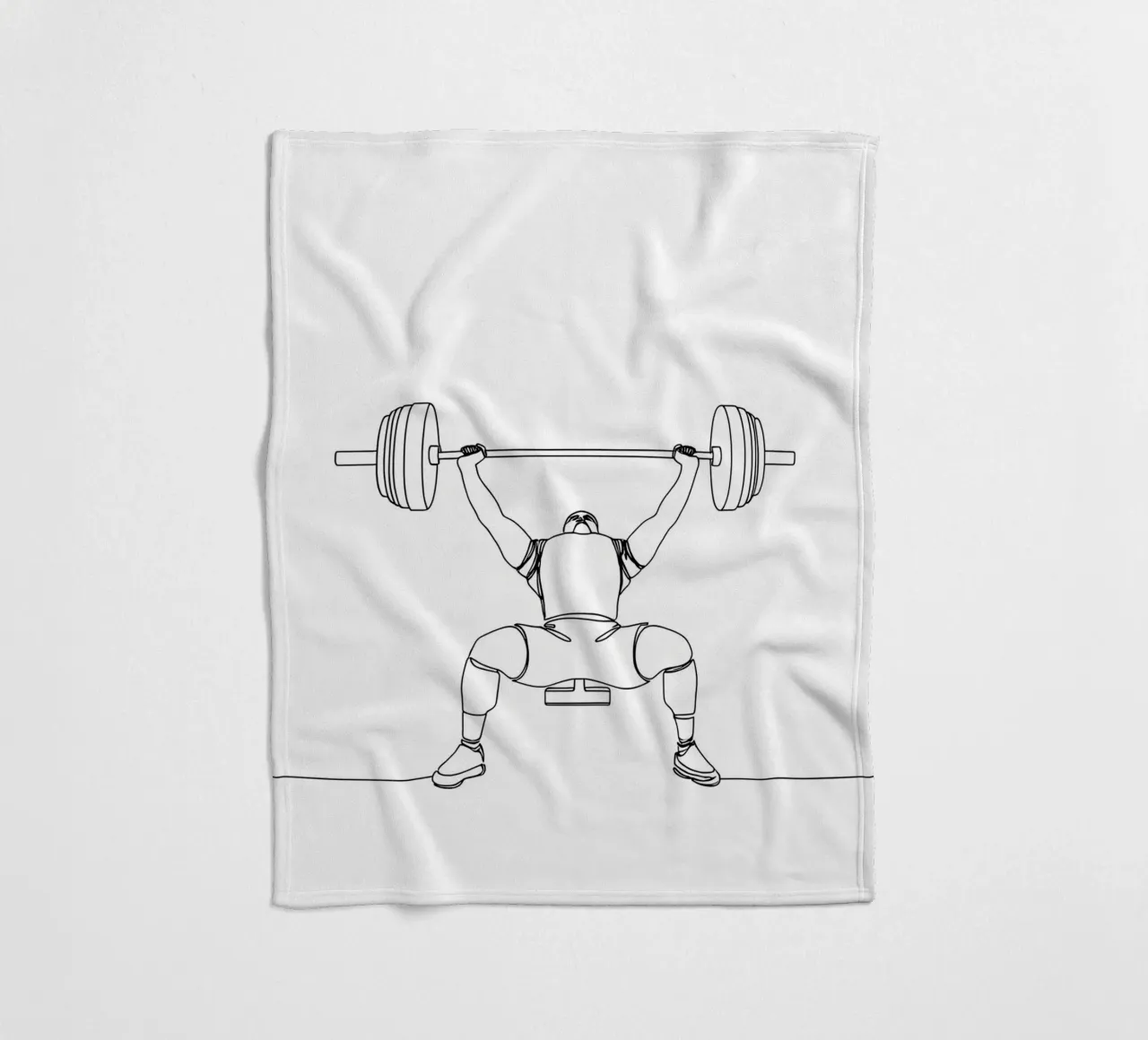 Weightlifting - Minimalist Line Art fleece blanket by Viv Line Art