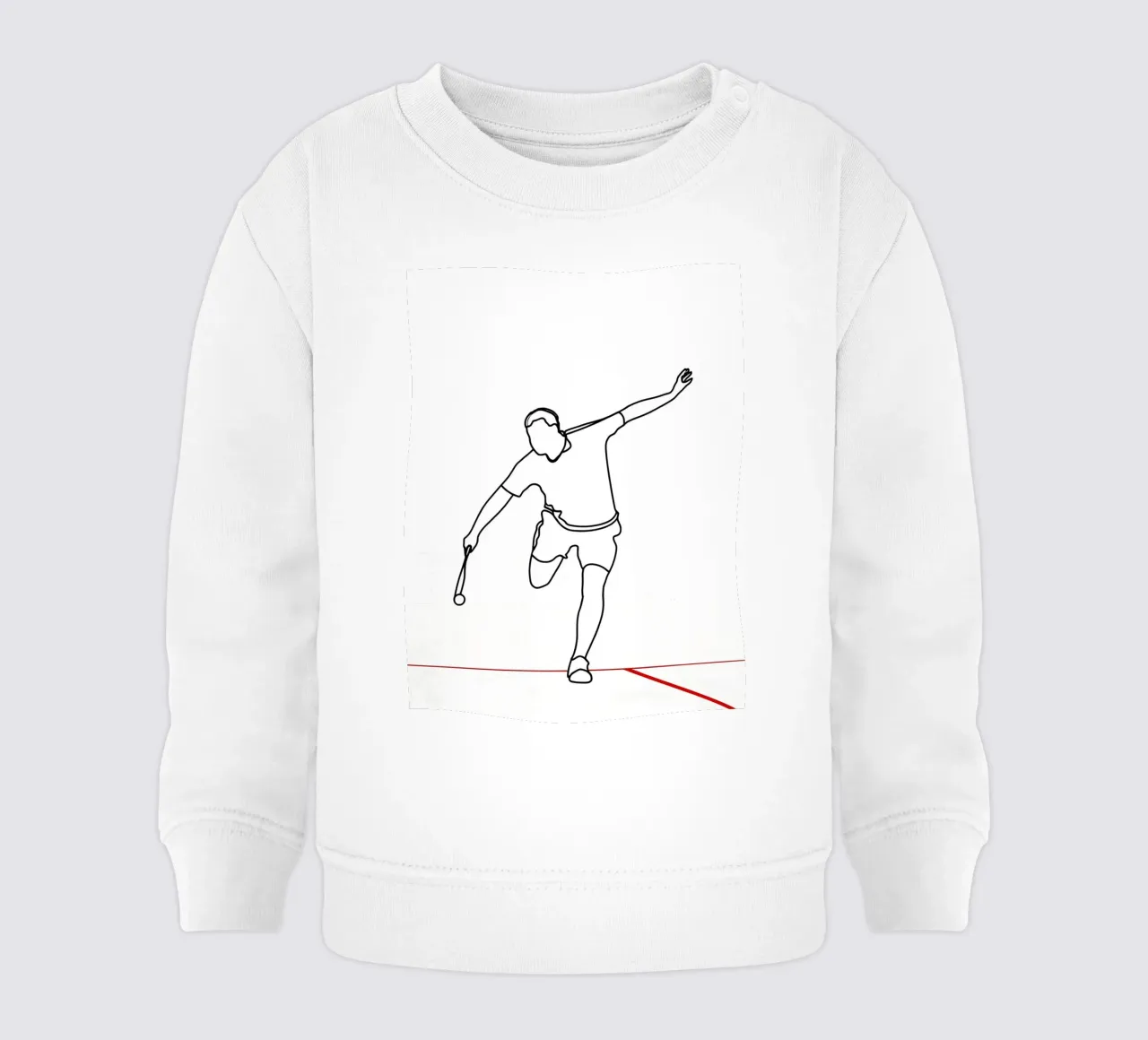 Sport di squash - Line art minimalista felpa neonato da Viv Line Art