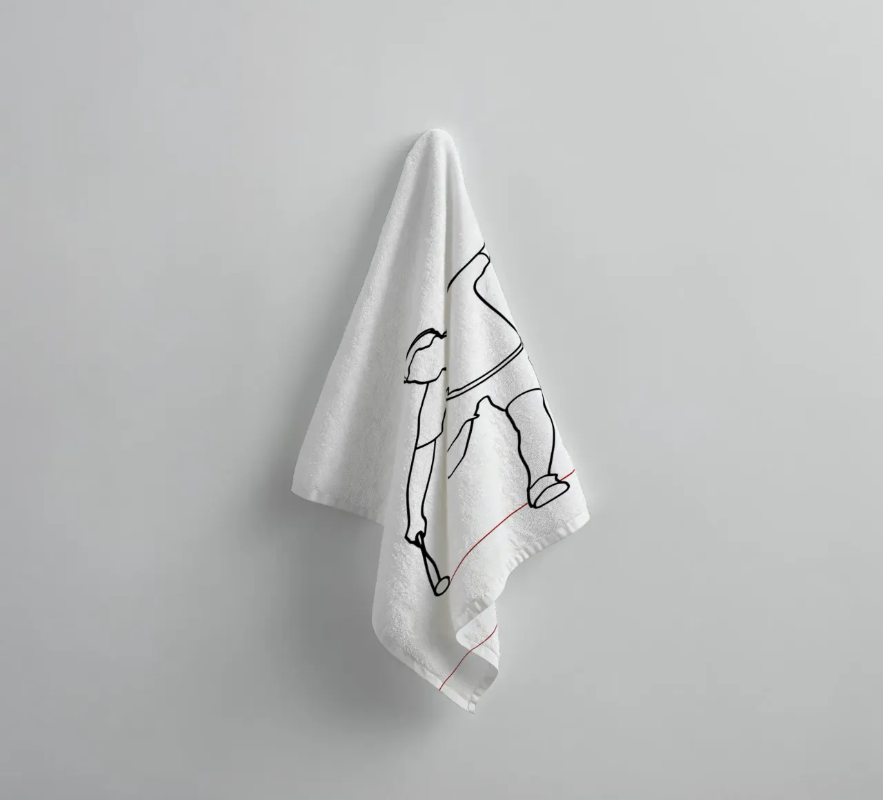 Squash Sport - Dessin au trait minimaliste serviette de bain de Viv Line Art