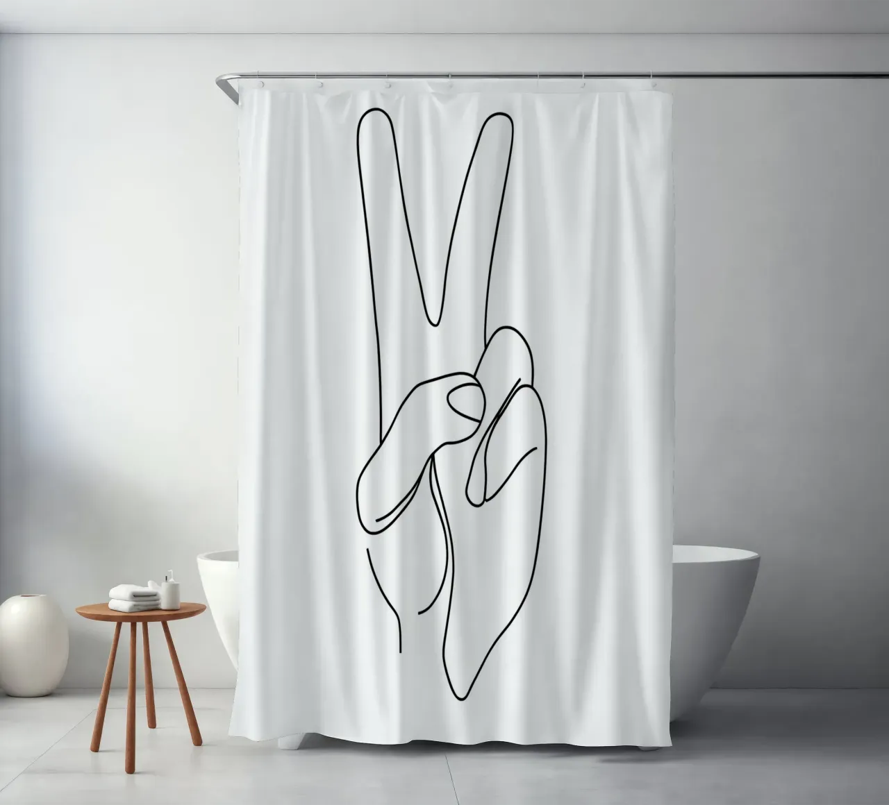 Victory - Minimalist Line Art shower curtain by Viv Line Art