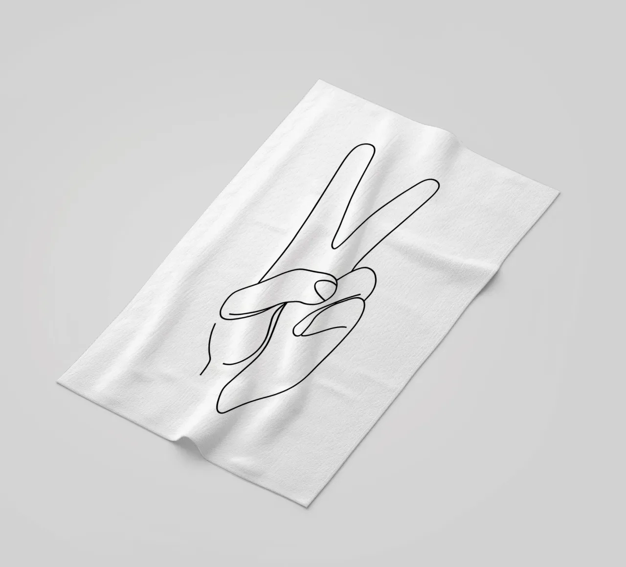 Victory - Minimalist Line Art beach towel by Viv Line Art