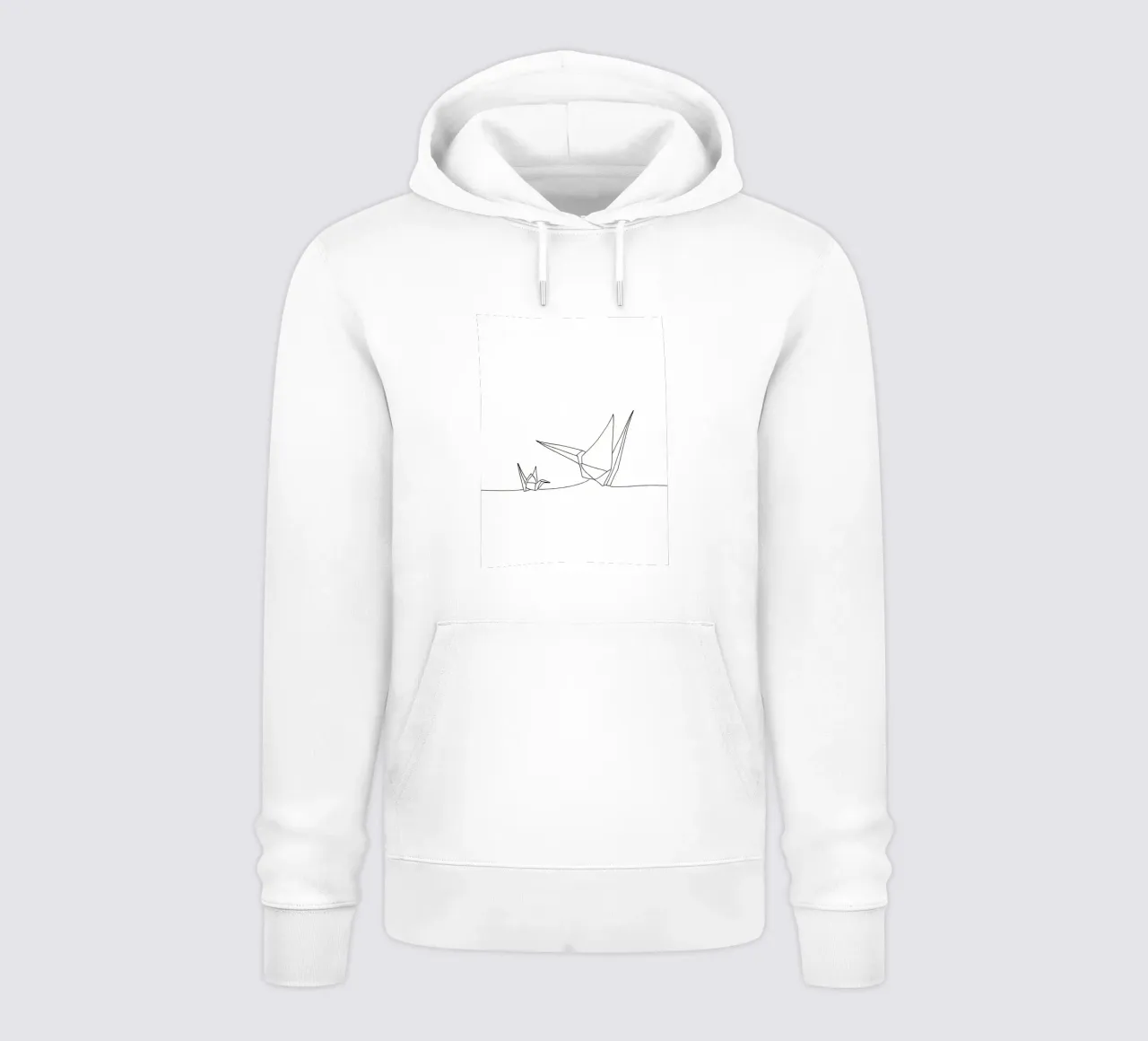 Origami - Line Art minimalista felpa con cappuccio da Viv Line Art