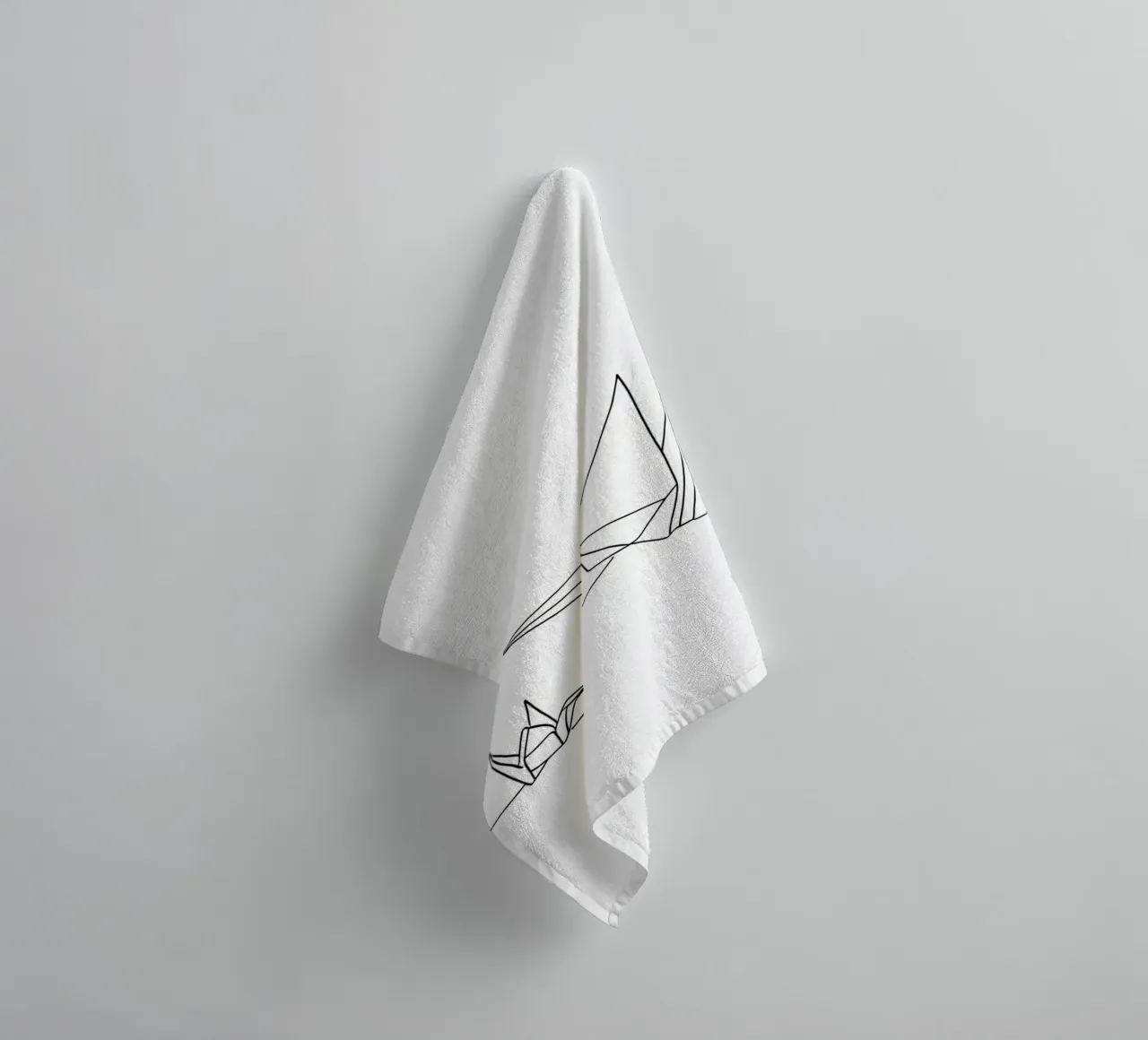 Origami - Line Art minimalista asciugamano da bagno da Viv Line Art