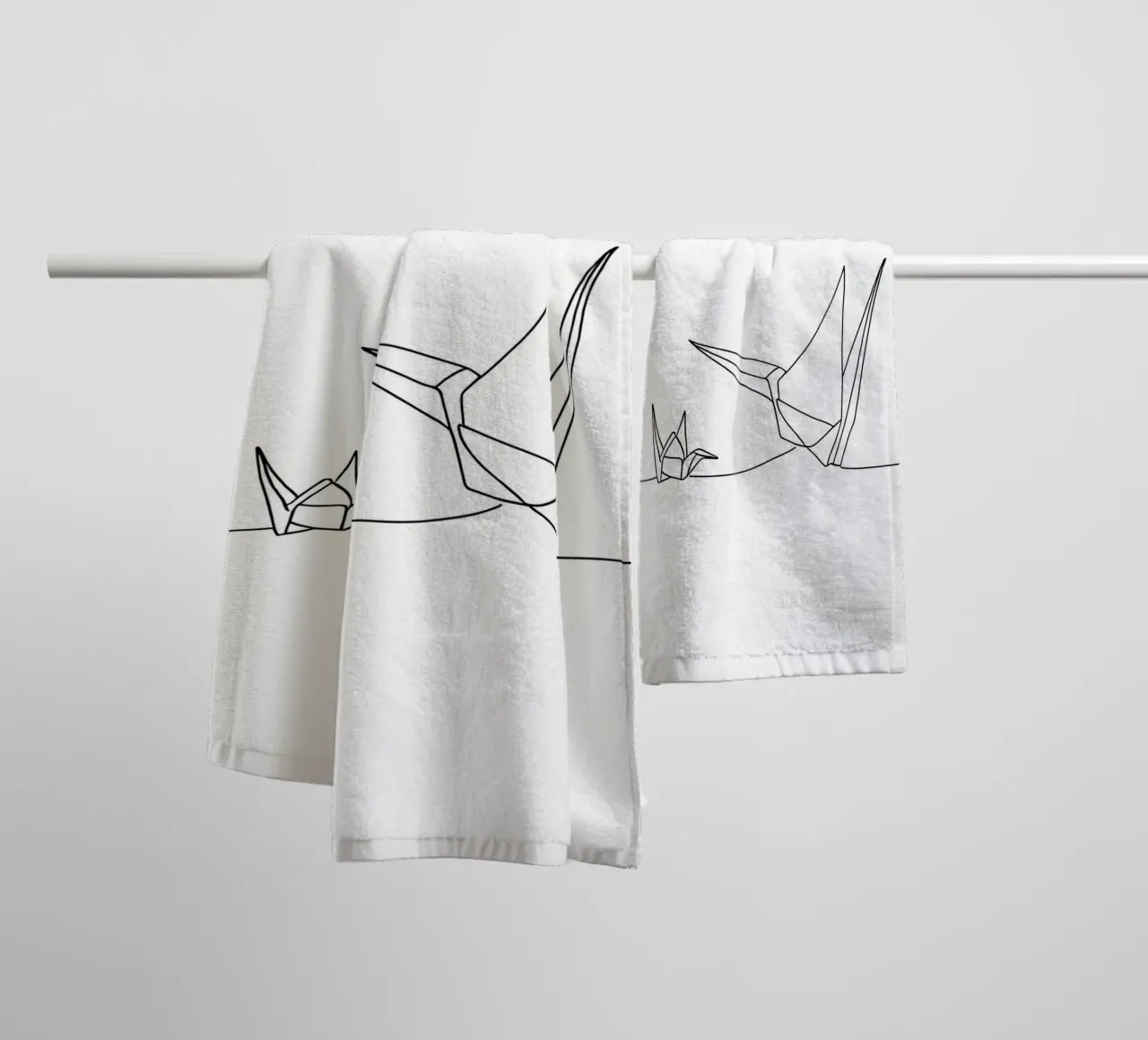 Origami - Line Art minimalista asciugamano da bagno da Viv Line Art