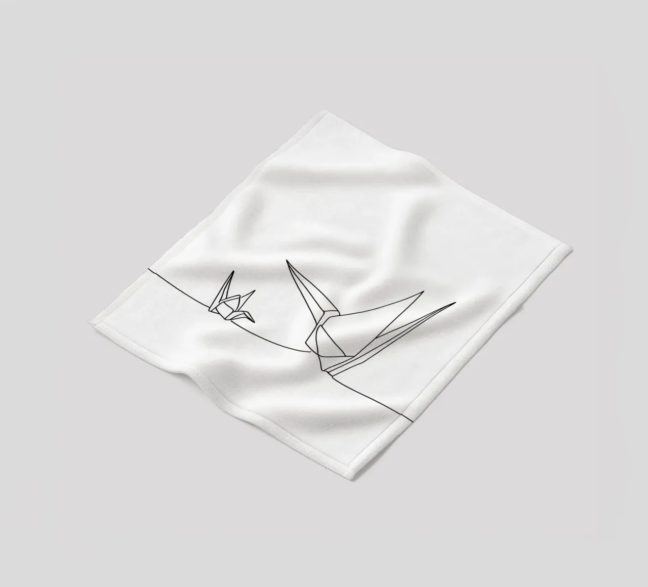 Origami - Line Art minimalista coperta in pile da Viv Line Art