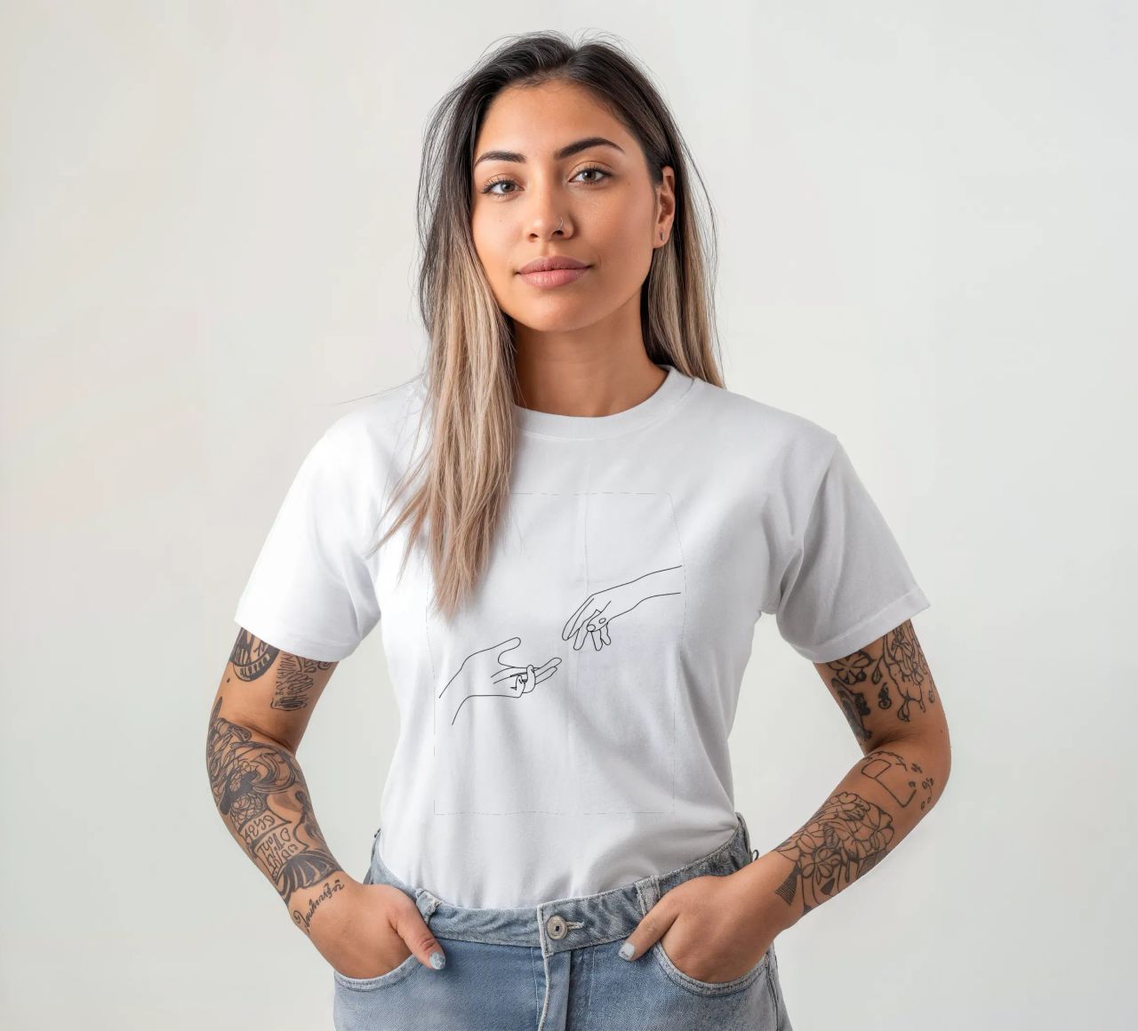 Unity - Line art minimalista t-shirt da Viv Line Art