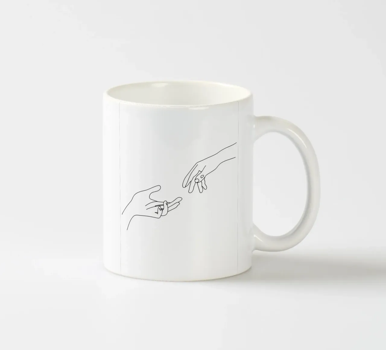 Eenheid - Minimalistische lijntekening keramische mok van Viv Line Art