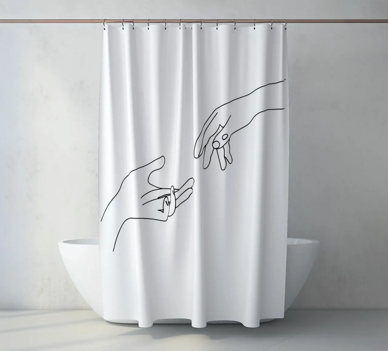 Unity - Line art minimalista tenda da doccia da Viv Line Art