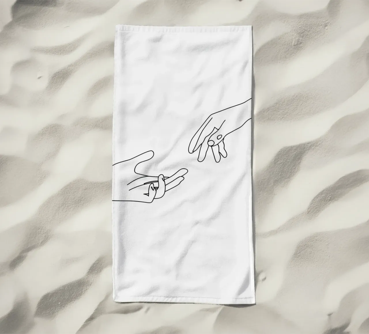 Unity - Minimalist Line Art beach towel by Viv Line Art