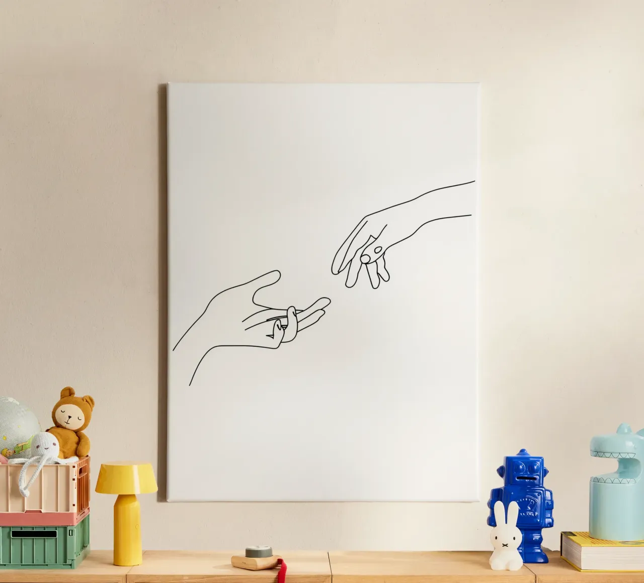 Unity - Minimalist Line Art canvas by Viv Line Art