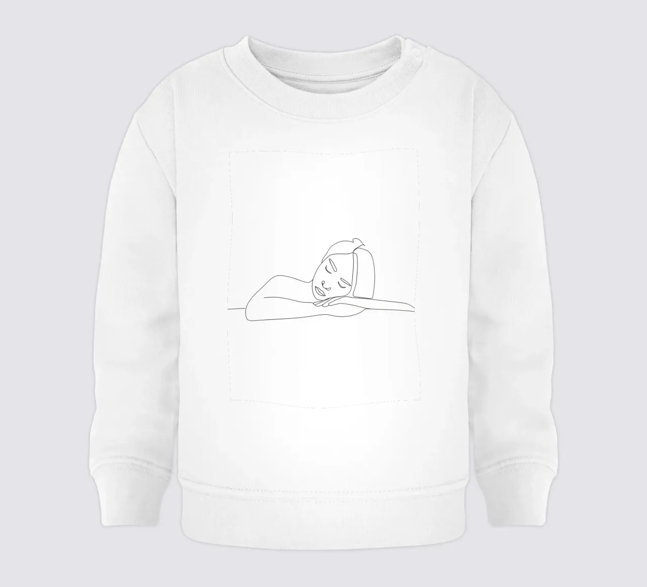 Dormire - Line art minimalista felpa neonato da Viv Line Art