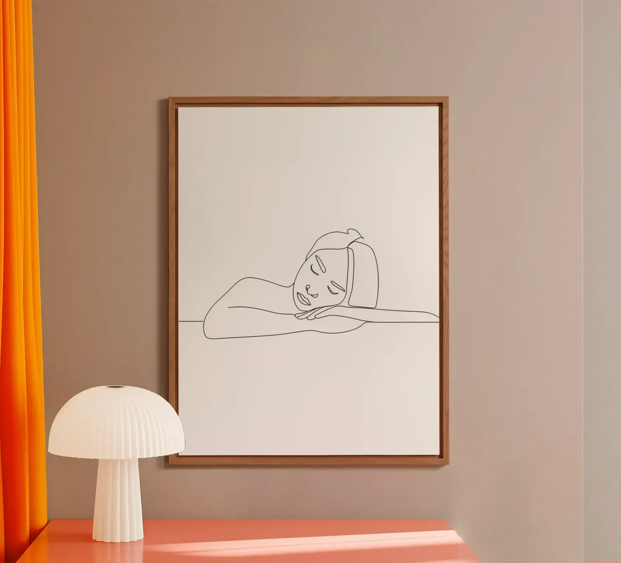 Sleeping - Minimalist Line Art forex plate by Viv Line Art