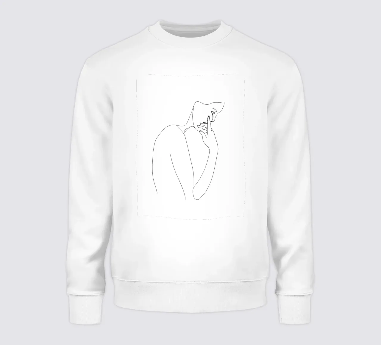 Preoccupato - Line art minimalista felpa da Viv Line Art