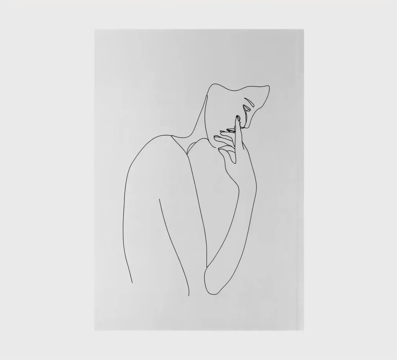 Inquiet - Dessin au trait minimaliste carnet de notes de Viv Line Art