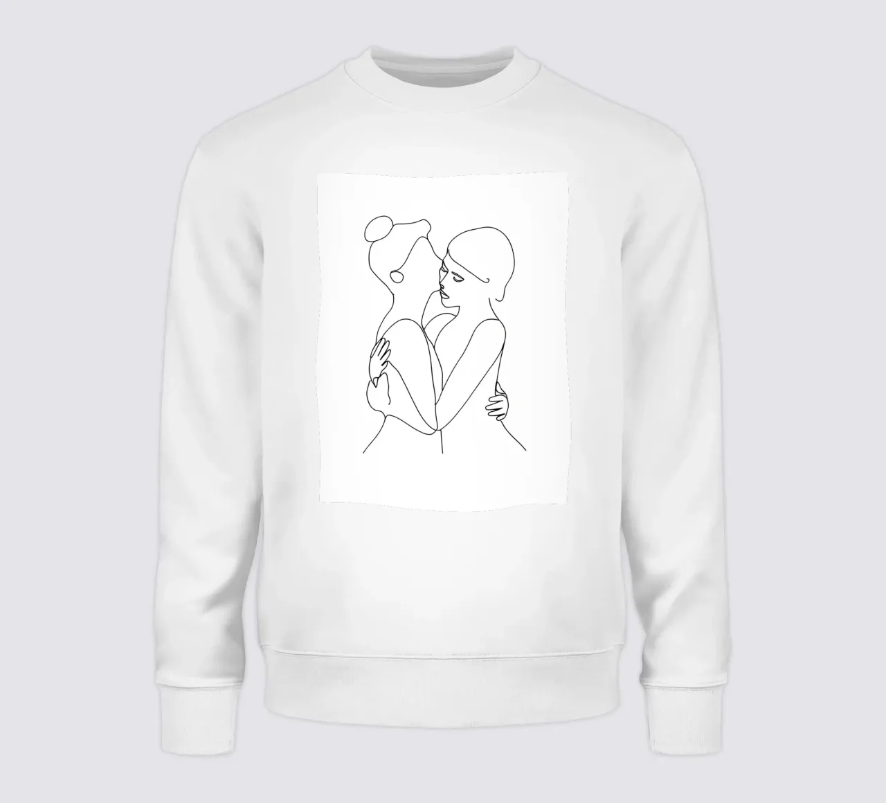 Abbracci e baci - Line art minimalista felpa da Viv Line Art