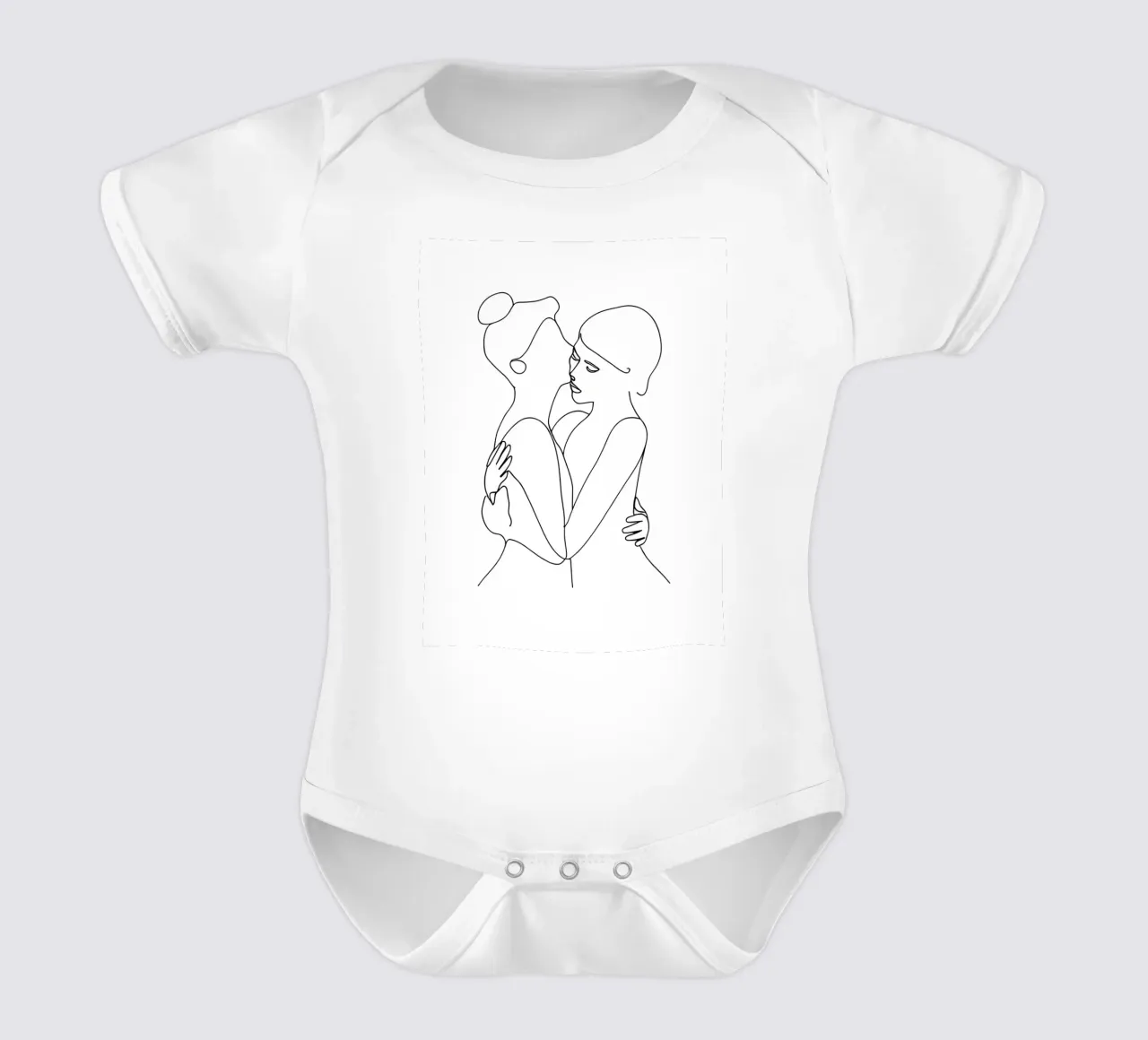 Abbracci e baci - Line art minimalista body neonato maniche corte da Viv Line Art