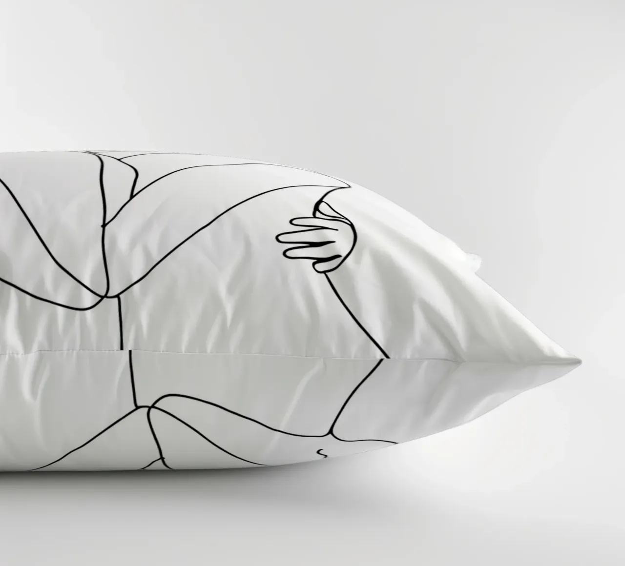 Abbracci e baci - Line art minimalista cuscino da Viv Line Art