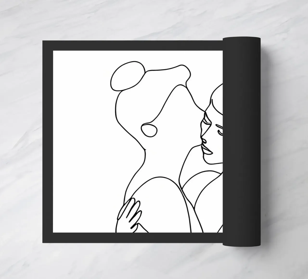 Abbracci e baci - Line art minimalista zerbino da Viv Line Art