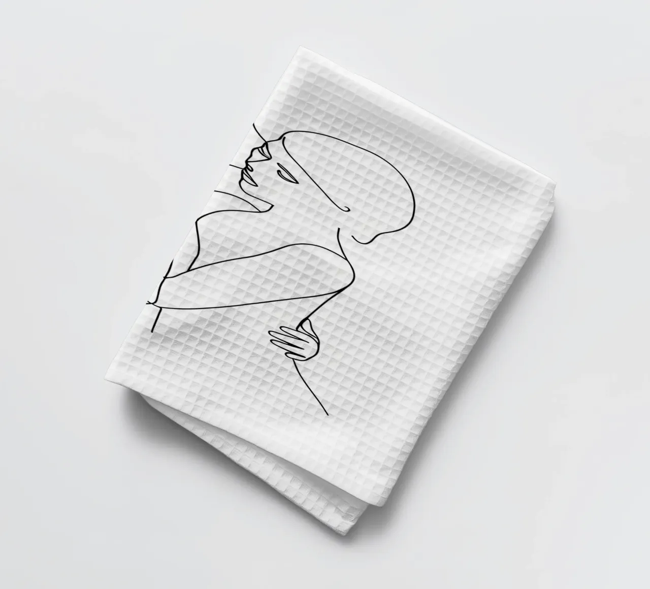 Abbracci e baci - Line art minimalista canovaccio da cucina da Viv Line Art