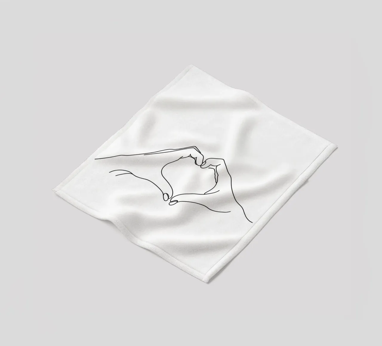 Cuore a mano - Line art minimalista coperta in pile da Viv Line Art